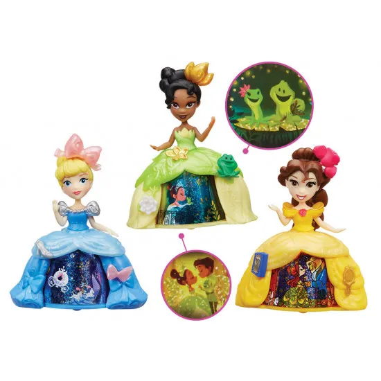 Hasbro Disney Princess B8962 Маленькая кукла принцесса в платье с волшебной юбкой