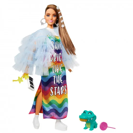 Barbie GYJ78 Papusa Extra Palton chic, 30 cm