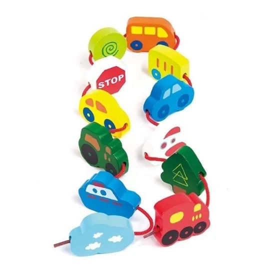 Hape E0905B Деревянный набор: Шнуровка Hape Транспорт