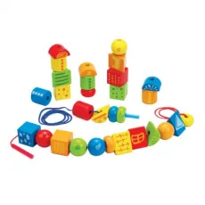 Hape E1019A Деревянный набор: Шнуровка Радужные геометрические формы Hape E1019A Деревянный набор: Шнуровка Радужные геометрические формы