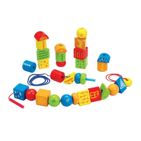 Hape E1019A Set de figurine din lemn: Cusătură cu figuri geometrice