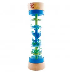 Hape E0328A Деревянная игрушка. Погремушка Капли дождя голубая