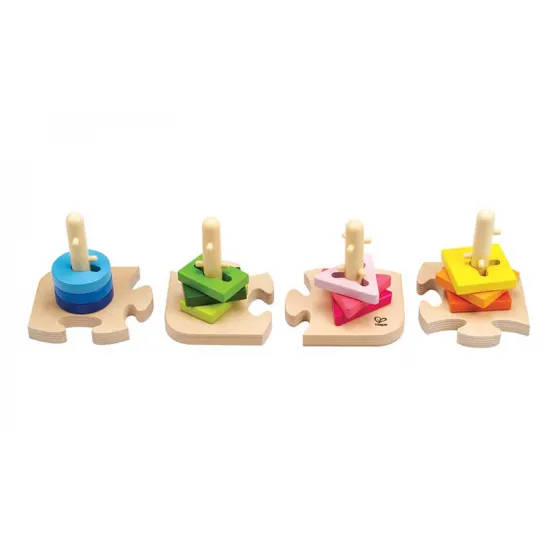 Hape E0411A  Jucărie din lemn. Puzzle creativ cu suport