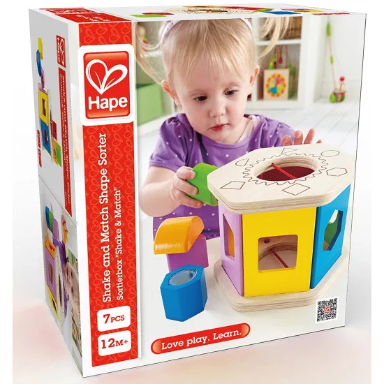 Hape E0407A Деревянная игрушка. Сортер Встряхни и подбери