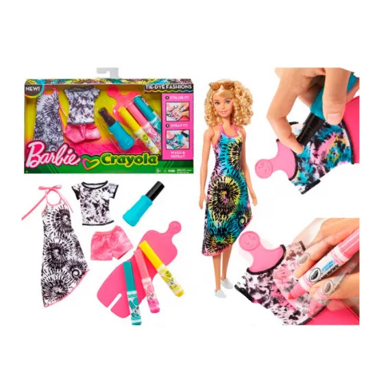 Mattel Barbie Crayola FPW12 Set de haine Barbie CRAYOLA  haine care se pot colora