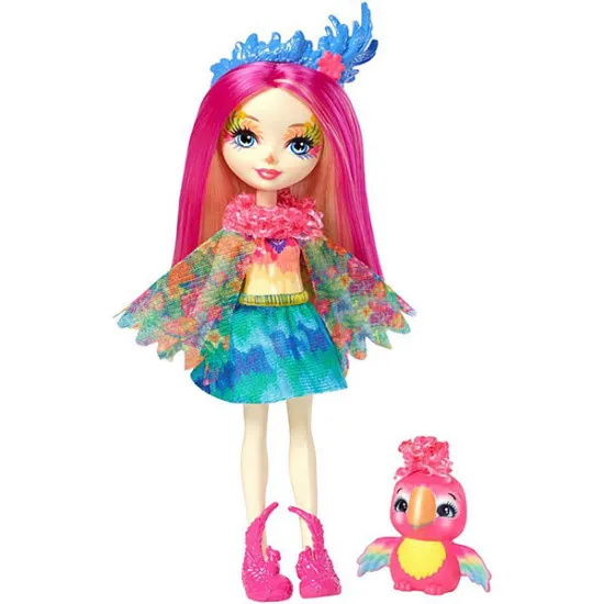 Mattel Enchantimals FJJ21 Кукла Enchantimals с питомцем - Пикки Какаду, 15 см