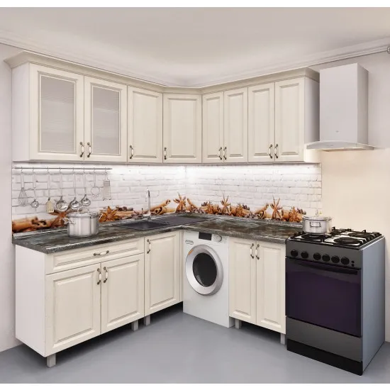 Кухня Bafimob 1.8x1.8 м (МДФ Пленка), Алебастр