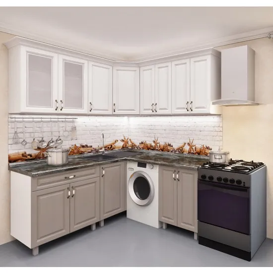 Кухня угловая Bafimob 1.8x1.8 м (МДФ Пленка), Дуб полярный/Дуб Конкордия