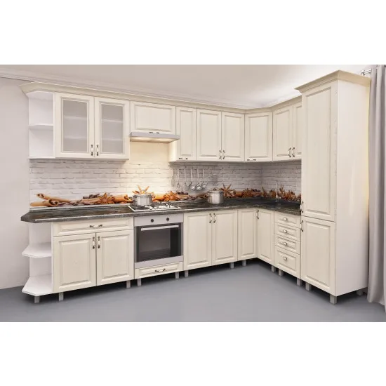 Bucatarie de colț Bafimob 3,4Х1,7 m (MDF Pelicula), Alebastr