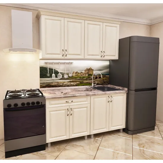 Кухня Bafimob Мини 1.6 м (МДФ Пленка), Алебастр