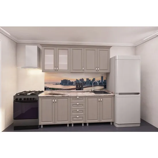 Bucatarie Bafimob Elena 1.6 m (MDF Pelicula) cu sticla, Concordia