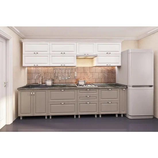 Кухня Bafimob Квадро 3.0 м (МДФ Пленка), Дуб полярный/Дуб Конкордия