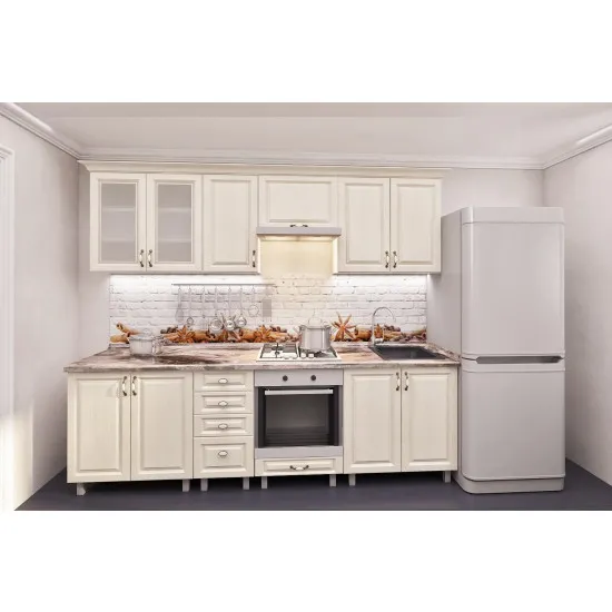 Bucatarie Bafimob Iulia 2.6 m (MDF Pelicula), Alebastr