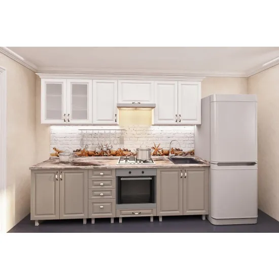 Bucatarie Bafimob Iulia 2.6 m (MDF Pelicula), Polar/Concordia