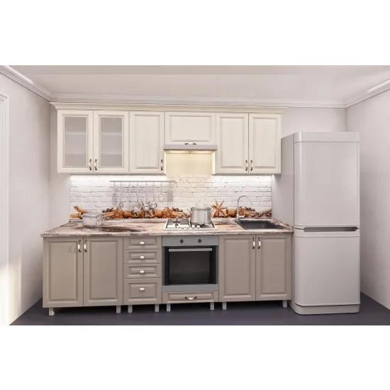 Кухня Bafimob Юлия 2.6 м (МДФ Пленка), Алебастр /Дуб Конкордия