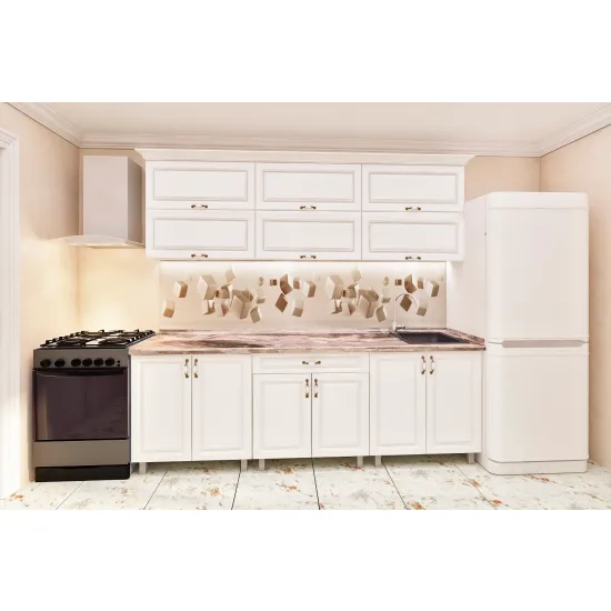 Bucatarie Bafimob Modern 1.8 m (MDF Pelicula) fara sticla, Polar