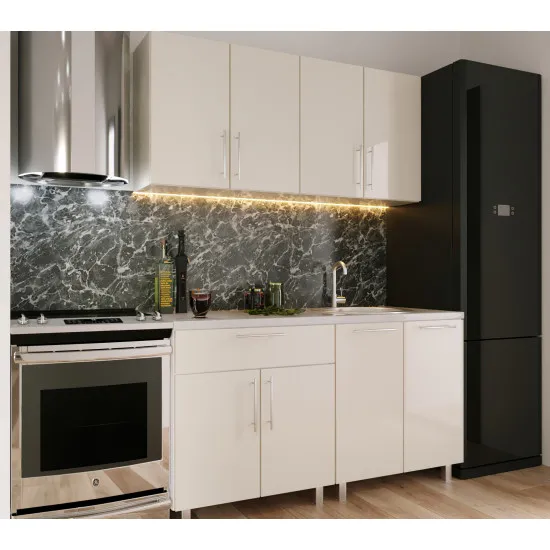 Bucatarie Bafimob Mini 1.6 m (MDF High Gloss), Bej