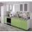 Bucatarie BS Elena 1.6 m (MDF High Gloss), Alb/Verde deschis