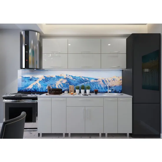 Bucatarie Bafimob Modern 1.8 m (MDF High Gloss) (fara sticla), Bej