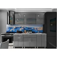 Bucatarie BS Modern 2.0 m (MDF High Gloss) (fara sticla), Gray