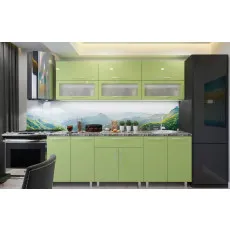 Bucatarie BS Modern 1.8 m (MDF High Gloss) (sticla), Verde deschis