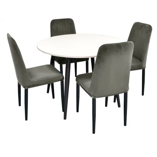 Set de mobilă Eva masa DT 402-1 + 4 scaune LC-619B Grey56
