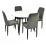 Set de mobilă Eva masa DT 402-1 + 4 scaune LC-619B Grey56