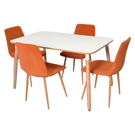 Set de mobilă Eva masa DT 405-1 + 4 scaune XR-154W Orange29