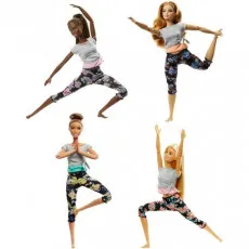 Mattel Barbie FTG80 Новинка! Кукла Барби Made To Move Фитнес "Двигайся как я"