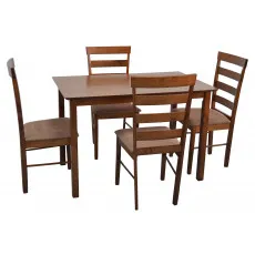 Set de mobilă Eva Masa GLORIA Burnish + 4 scaune GLORIA (Burnish, F-789 Brown ) Set de mobilă Eva Masa GLORIA Burnish + 4 scaune GLORIA (Burnish, F-789 Brown )