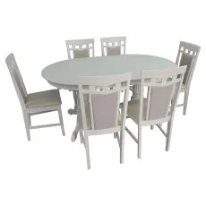 Set de mobilă Eva Masa HV-33V Cream Light + 6 scaune DEPPA R (Cream Light, NV-1WP)
