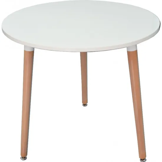 Masă pentru bucătărie Eva DT-404-1WO, alb mat/lemn