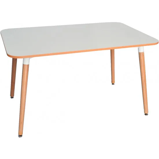 Стол обеденный Eva DT-405-1WO, белый мат/дерево