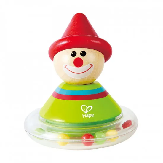 Hape E0015A Деревянная игрушка погремушка неваляшка  «Клоун Ральф»