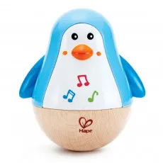 Hape E0331A Деревянная музыкальная игрушка - Неваляшка Пингвин WOBBLER Hape E0331A Деревянная музыкальная игрушка - Неваляшка Пингвин WOBBLER