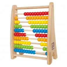 Hape E0412A  Jucarii educativa din lemn  - Curcubeu - abac cu bile colorate, RAINBOW BEAD ABACUS