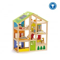 Hape E3401B  Jucarie din lemn - Set de joc: Casa Mobilata Anotimpuri