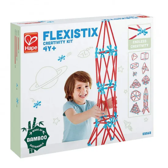 Hape E5565A  Jucărie din lemn Flexistix - Set de construcție. Constructor:  Set pentru creativitate