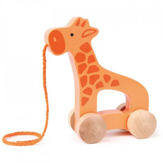Hape E0906A Jucarie de tras (din lemn) "Girafa"