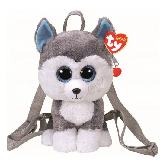 TY95007 Jucărie de Plus - Catelul Husky Slush, 25 cm (rucsac)