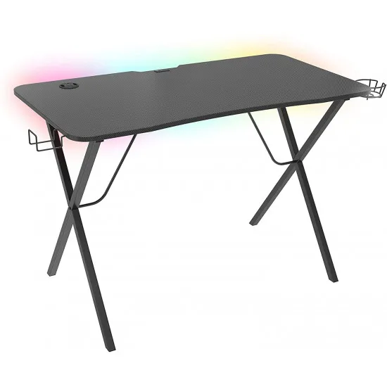 Masă calculator Genesis Holm 510 RGB (Wireless charging, USB Hub ), Black