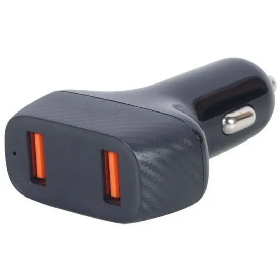 Автомобильное зарядное устройство Gembird TA-U2QC3-CAR-01 18 Вт, Black