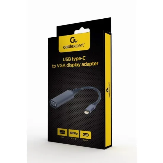 Видеоадаптер Gembird USB Type-C (M)/VGA D-Sub (F), Black (A-USB3C-VGA-01)