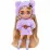 Barbie HGP66 Кукла Extra Minis Модница в сиреневом пушистом наряде, 15 см