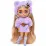 Barbie HGP66 Кукла Extra Minis Модница в сиреневом пушистом наряде, 15 см