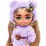 Barbie HGP66 Кукла Extra Minis Модница в сиреневом пушистом наряде, 15 см