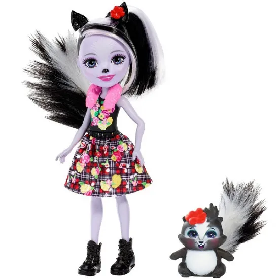 Mattel Enchantimals FXM72 Кукла с питомцем Скунси Седж new, 15 см