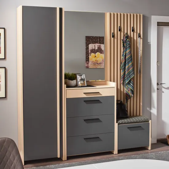 Прихожая Ambianta Solaris (200 см), Cremona/Grafit