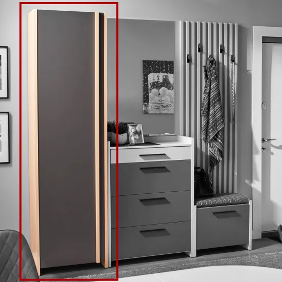 Шкаф пенал Ambianta Solaris (60 см), Cremona/Grafit