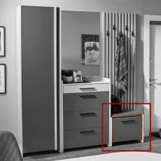 Тумба для обуви Ambianta Solaris, Cremona/Grafit Тумба для обуви Ambianta Solaris, Cremona/Grafit